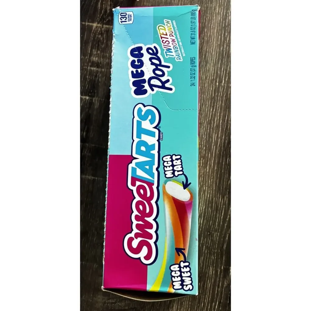 SweeTARTS MEGA Rope Candy Pack of 24 Soft Chewy Sweet and Tart Treats